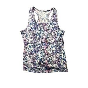 Marika Girls Performance Tank Top Tie Dye Blue Pink Tie Back Accent L 14/16 NEW